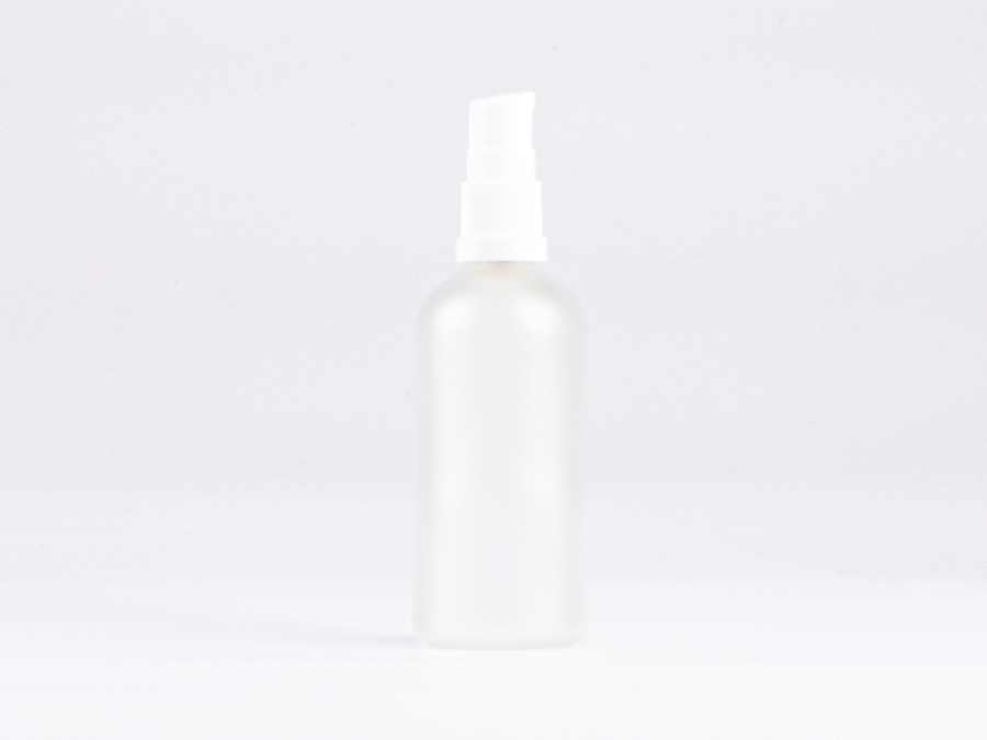 säuremattierte Flasche 100ml, mit Lotionspumpe Kunststoff