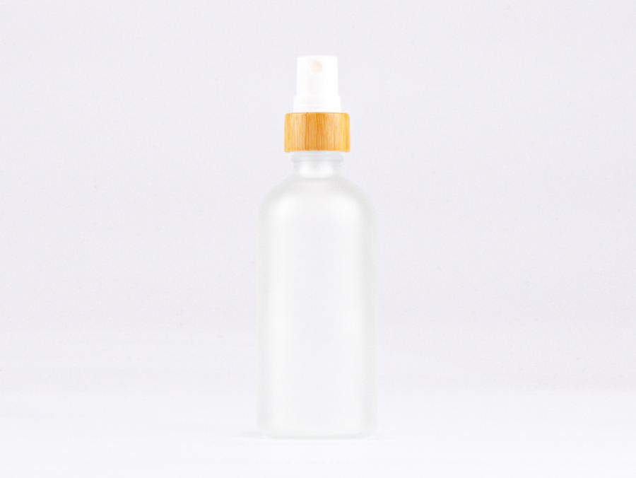 säuremattierte Flasche 100ml, mit Zerstäuber Bambus