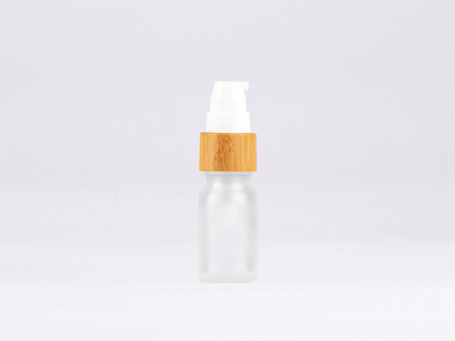 säuremattierte Flasche 10ml, mit Lotionspumpe Bambus