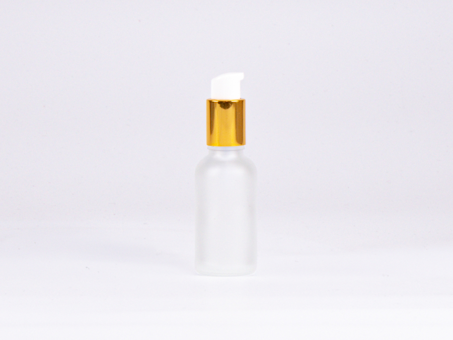 säuremattierte Flasche 30 ml - Lotionspumpe Aluminium