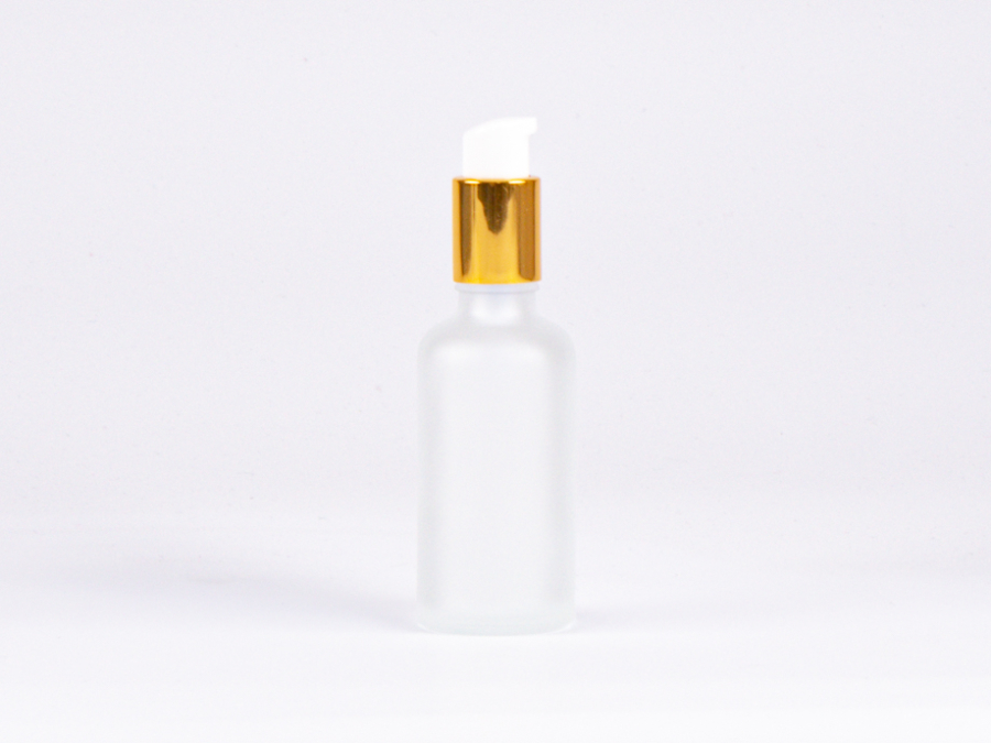 säuremattierte Flasche 50 ml - Lotionspumpe Aluminium