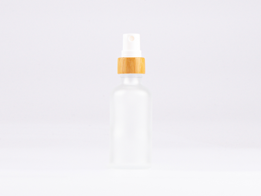 säuremattierte Flasche 50ml, mit Zerstäuber Bambus