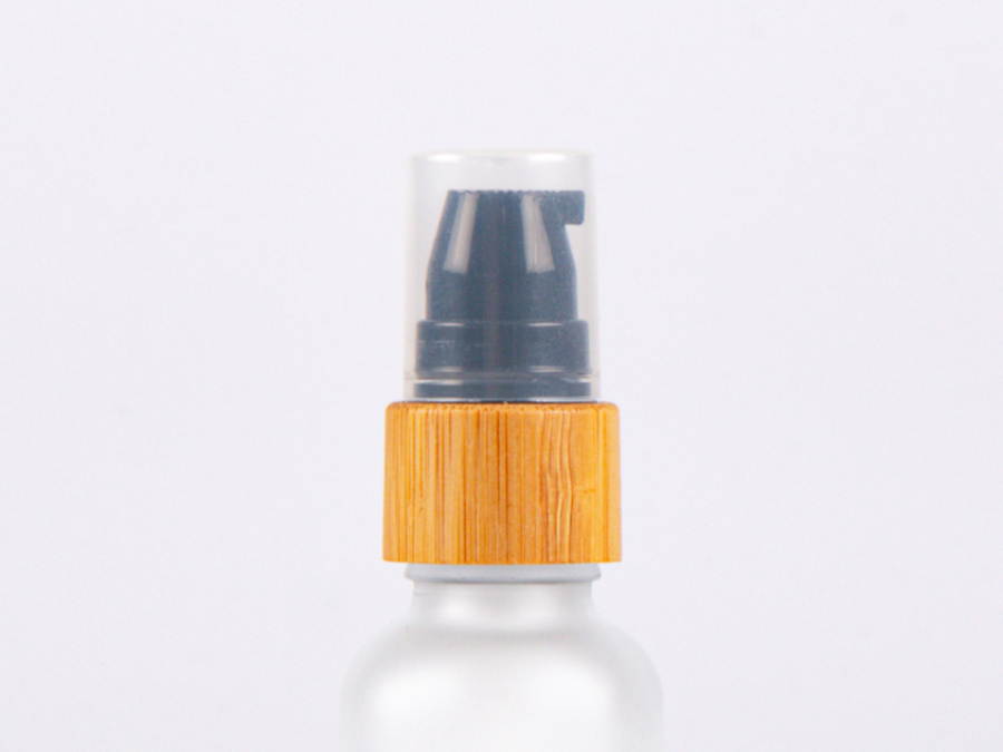 säuremattierte Flasche 30ml, mit Lotionspumpe Bambus