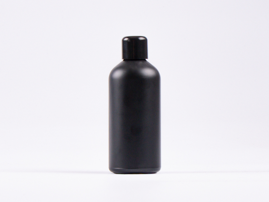 Schwarzglasflasche 100ml, mit Tropfmontur schwarz