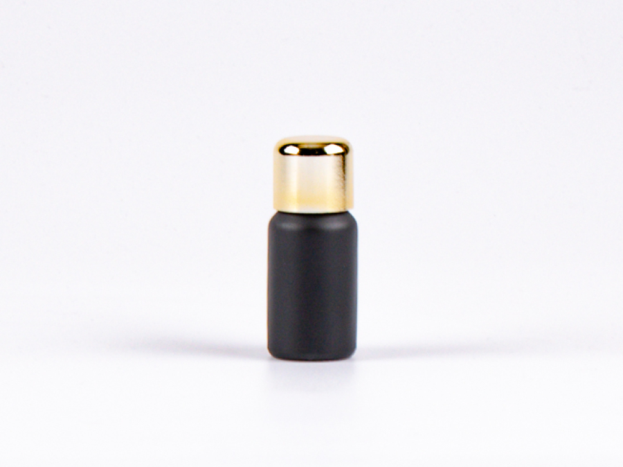 Schwarzglasflasche 10ml, mit Tropfmontur Gold gold