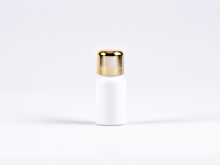 Weissglasflasche 10ml, mit Tropfmontur Gold gold