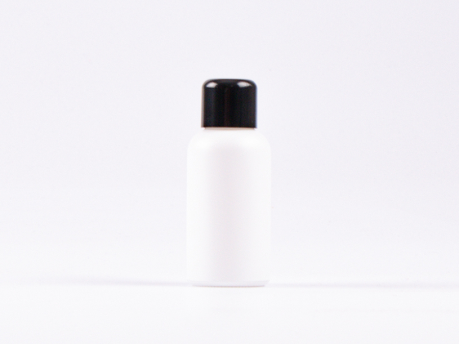 Weissglasflasche 30ml, mit Schraubverschluss schwarz