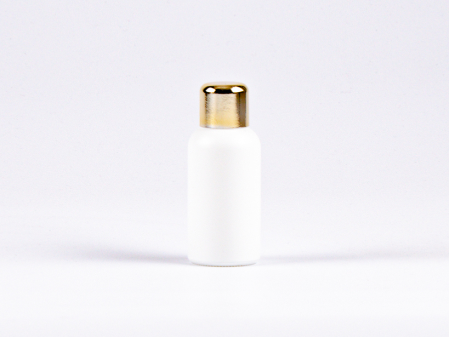 Weissglasflasche 30ml, mit Tropfmontur Gold gold
