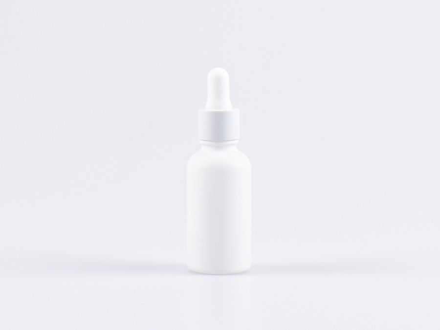 Weissglasflasche 30ml, mit Pipette weiss