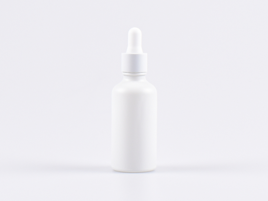 Weissglasflasche 50ml, mit Pipette weiss