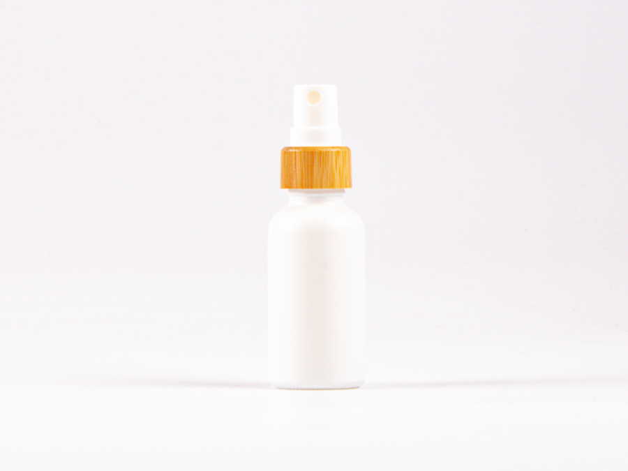 Weissglasflasche 30 ml - Zerstäuber Bambus