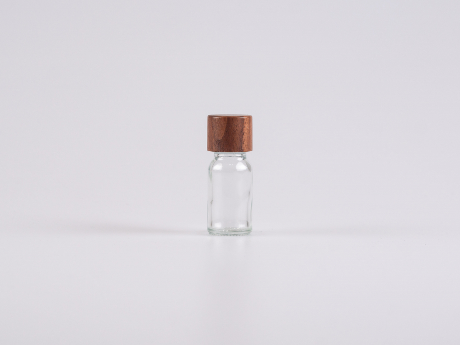 Klarglasflasche 10ml, mit Schraubverschluss Walnut