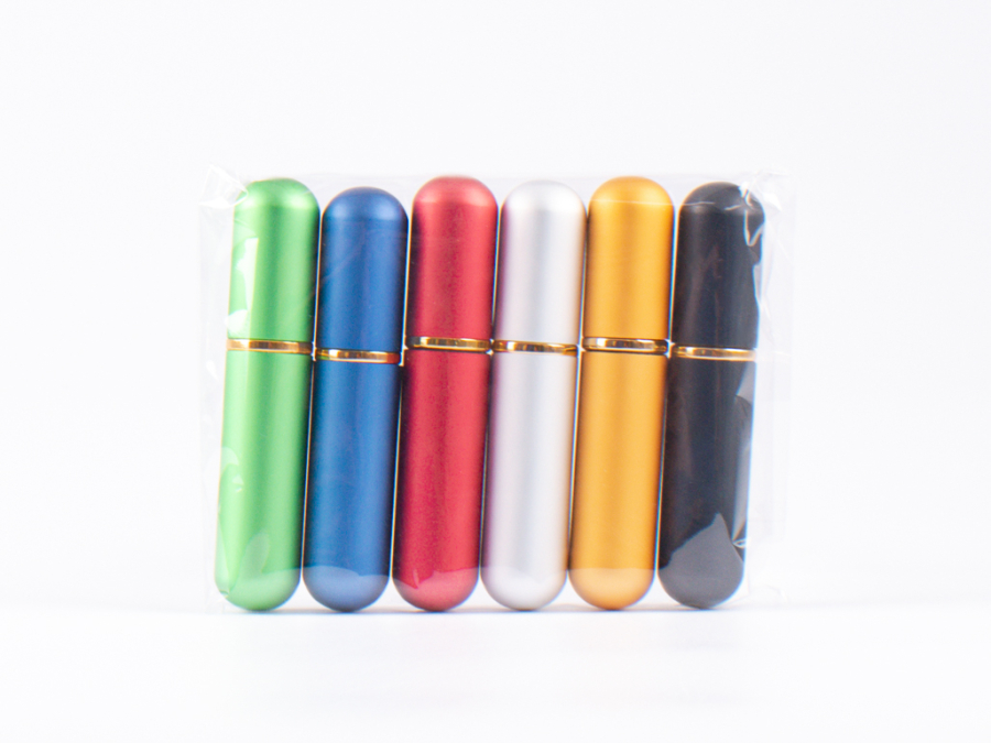 SET: Inhalierstift, Naseninhalator, metallic, 6 Farben