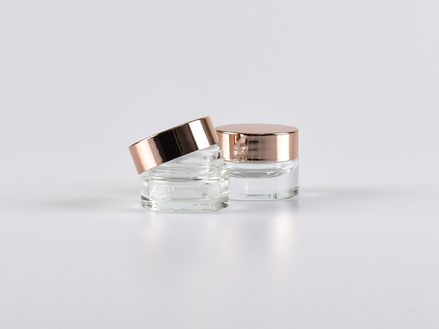 Klarglasdose 7ml, mit Deckel rosé