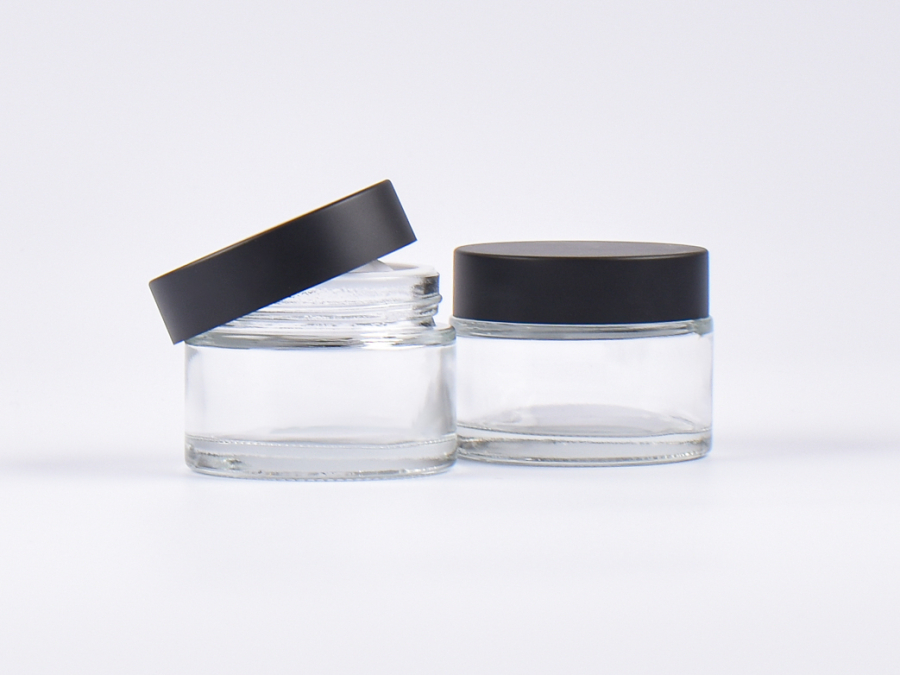 Klarglasdose 50ml, mit Deckel schwarz