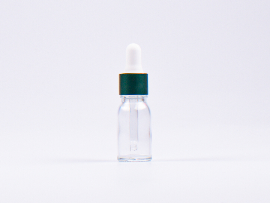 Klarglasflasche 10ml, mit Pipette grün-matt