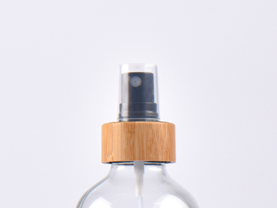 Klarglasflasche 500ml, mit Zerstäuber Bambus