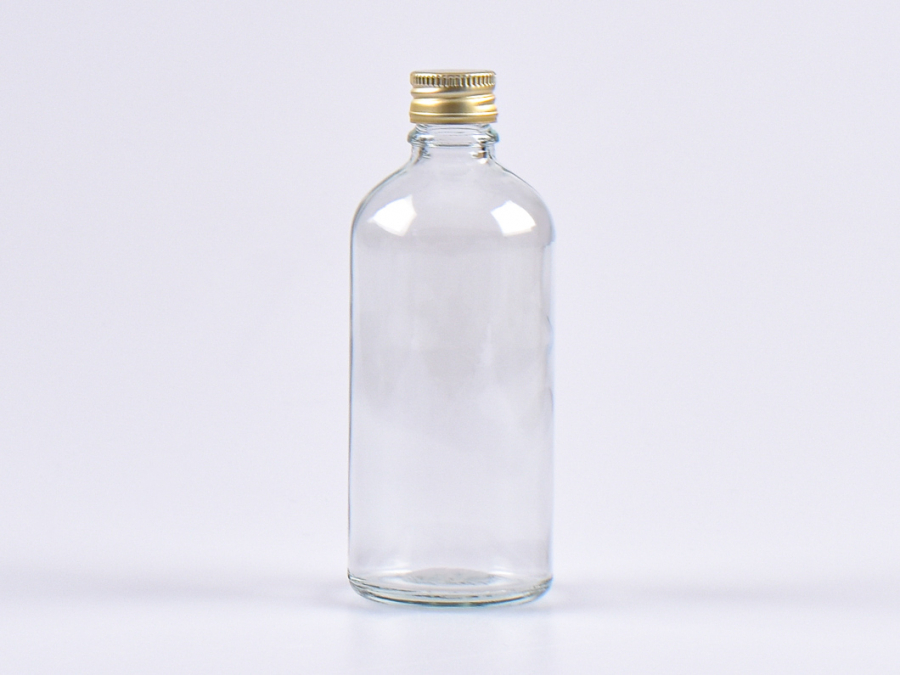 Klarglasflasche 100ml, mit Aludeckel