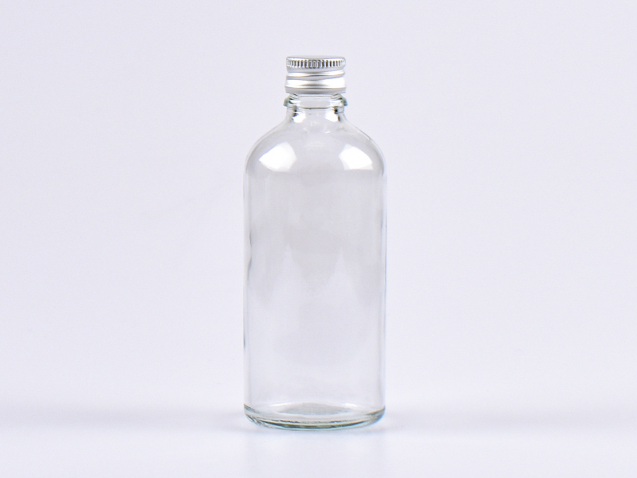 Klarglasflasche 100ml, mit Aludeckel