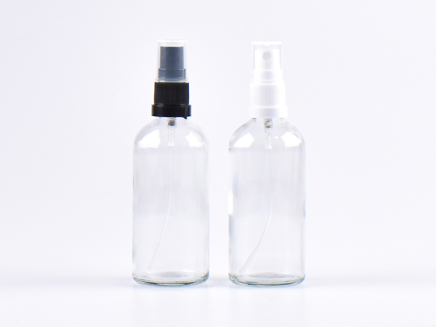 Klarglasflasche 100ml, mit Zerstäuber Kunststoff