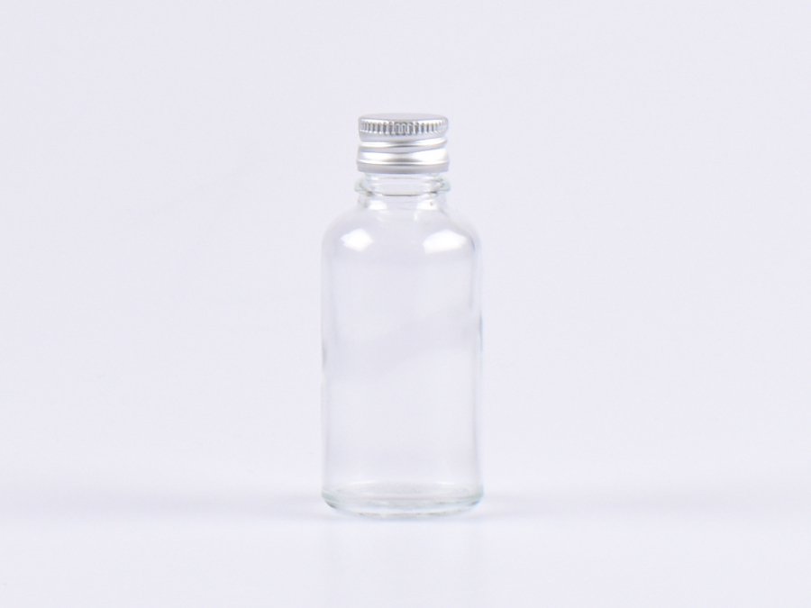 Klarglasflasche 30ml, mit Aludeckel