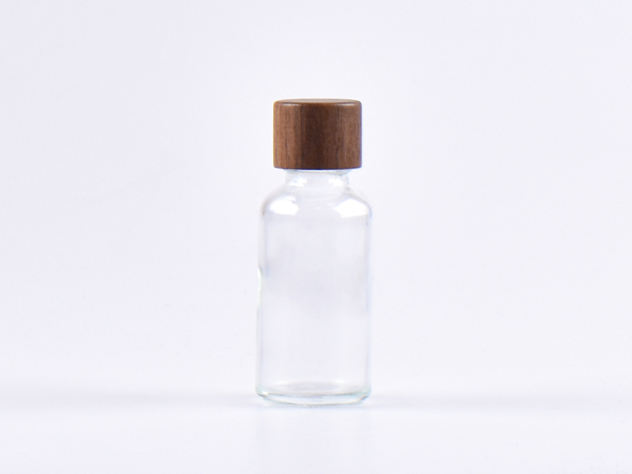 Klarglasflasche 30ml, mit Tropfmontur Walnut