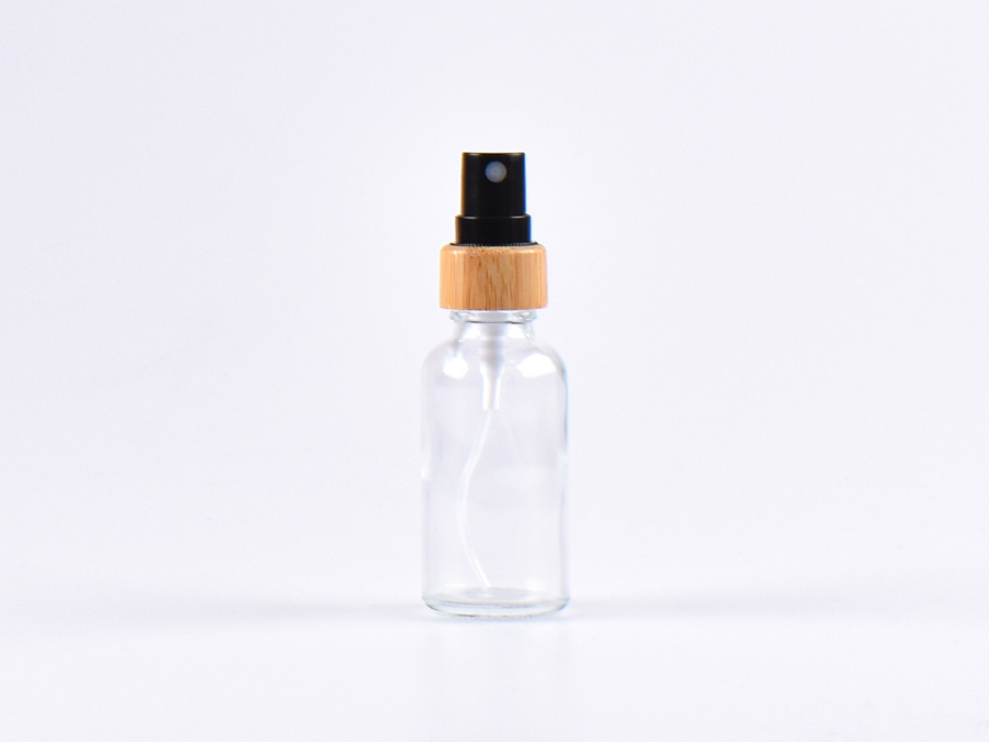 Klarglasflasche 30ml, mit Zerstäuber Bambus