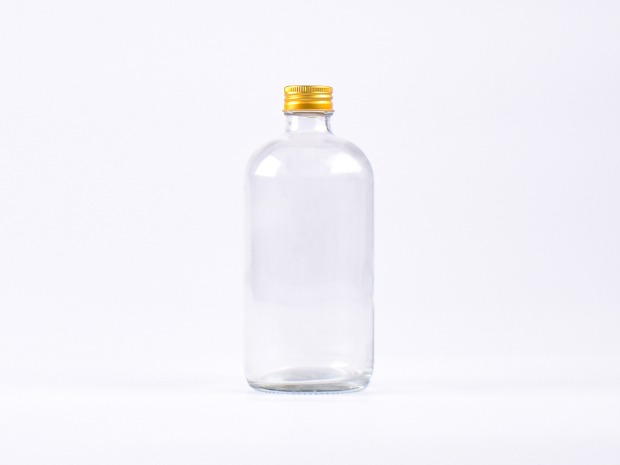Klarglasflasche 500ml, mit Schraubverschluss Aluminium
