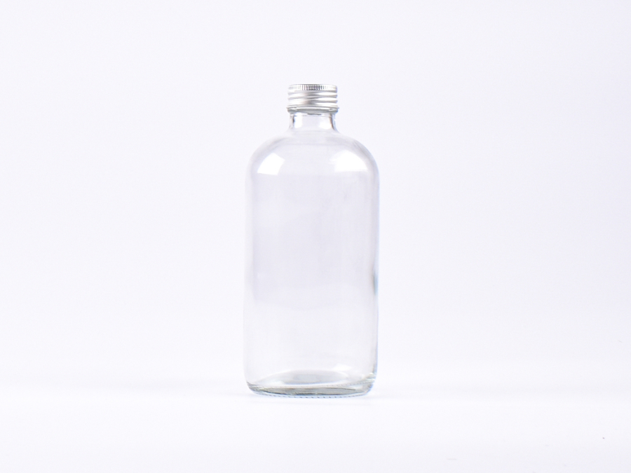 Klarglasflasche 500ml, mit Schraubverschluss Aluminium