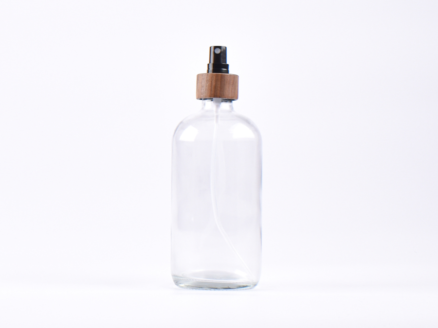 Klarglasflasche 500ml, mit Zerstäuber Walnut