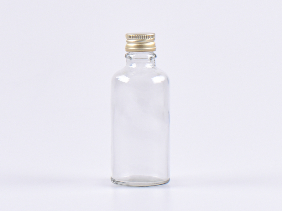Klarglasflasche 50ml, mit Aludeckel