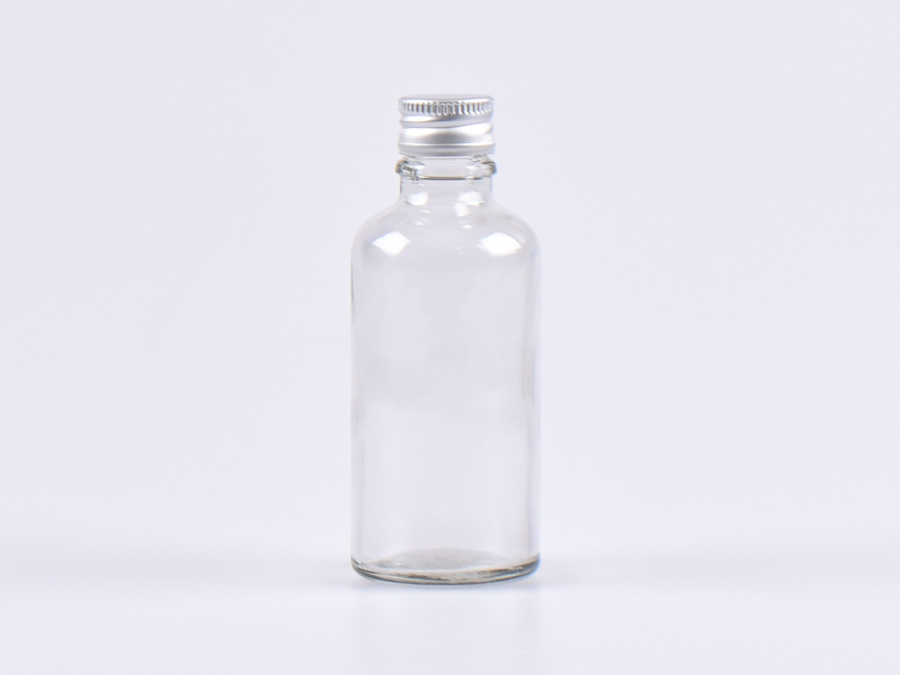 Klarglasflasche 50ml, mit Aludeckel