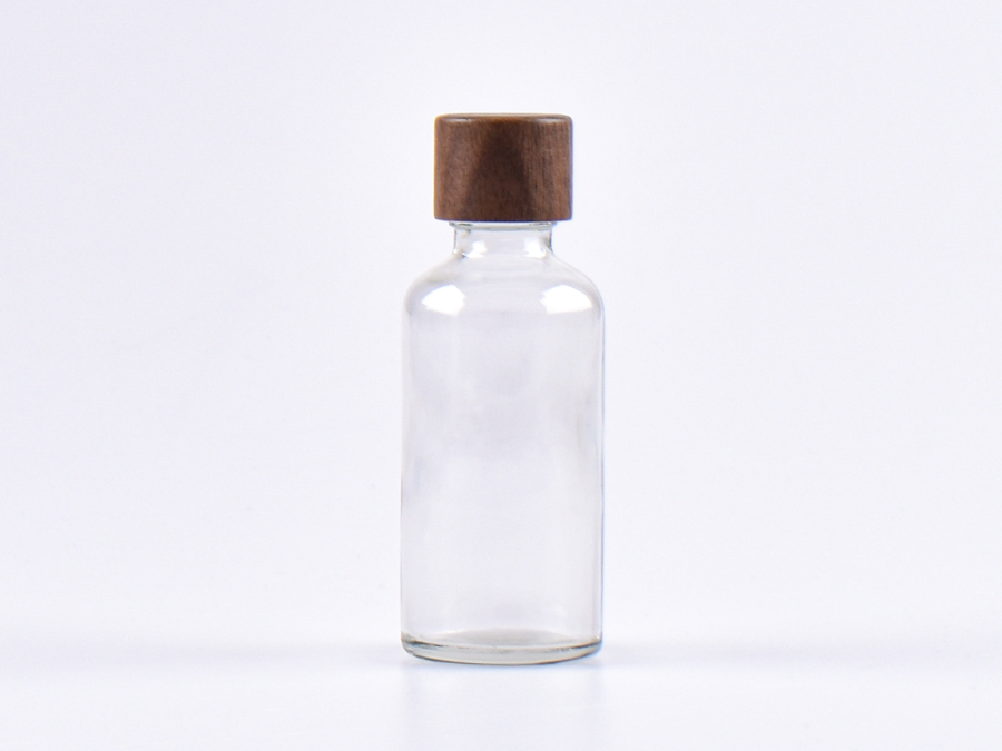 Klarglasflasche 50ml, mit Schraubverschluss Walnut