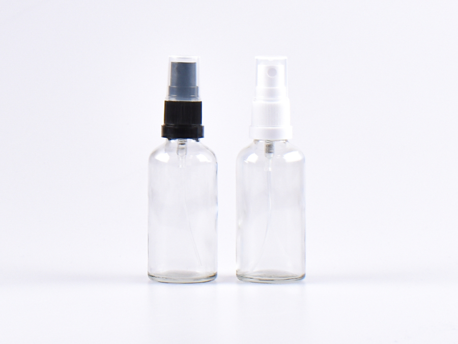 Klarglasflasche 50ml, mit Zerstäuber Kunststoff