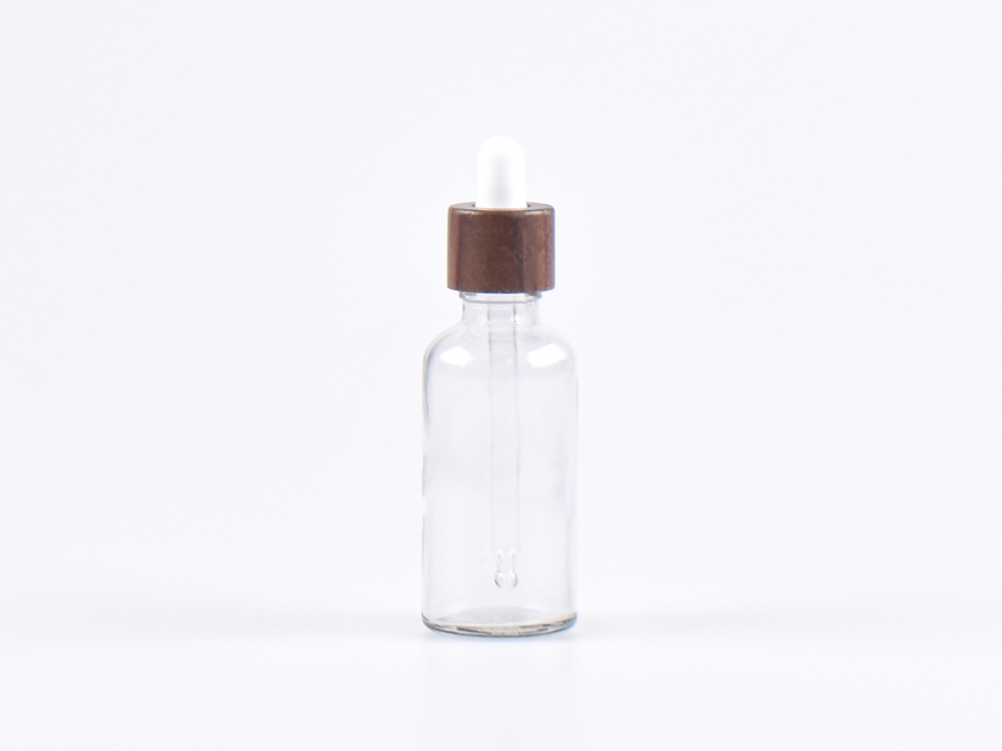 Klarglasflasche 50ml, mit Pipette Walnut