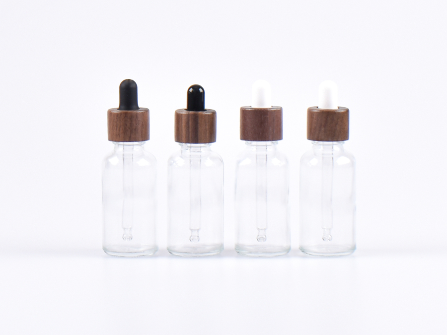 Klarglasflasche 50ml, mit Pipette Walnut