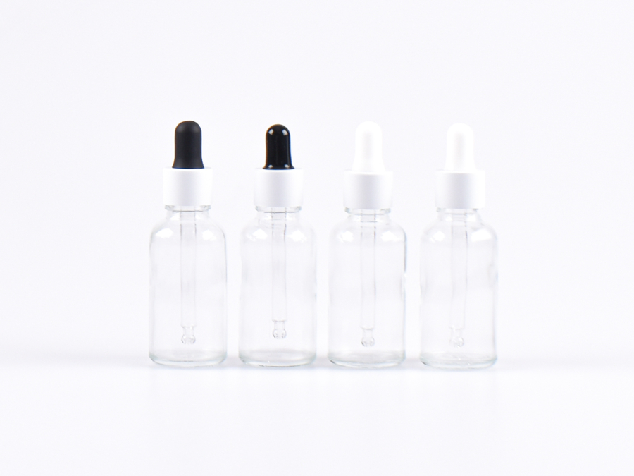Klarglasflasche 10ml, mit Pipette weiss