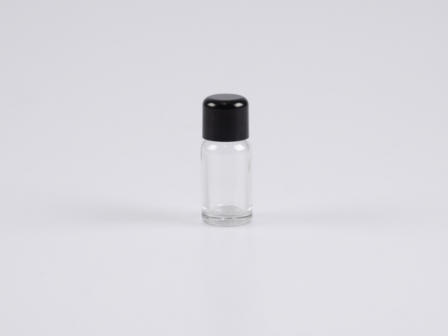 Klarglasflasche 10ml, mit Schraubverschluss schwarz