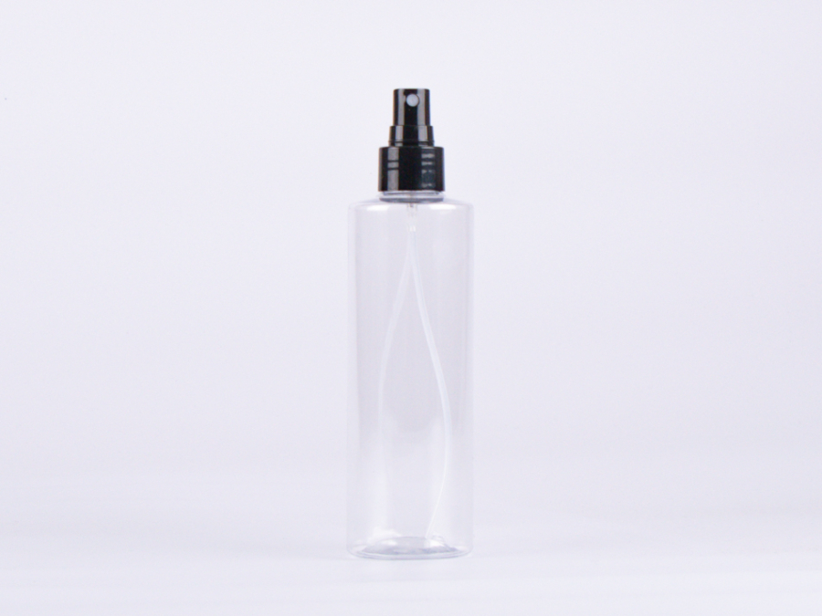 PET Flasche "Sharp" 250ml, Zerstäuber weiss/schwarz