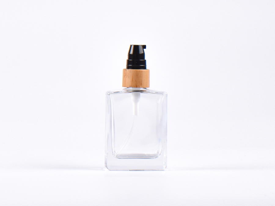 Klarglasflasche Miro 50 ml - Lotionspumpe Bambus