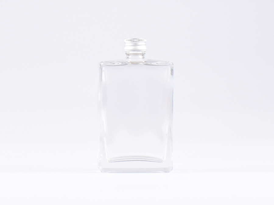 Klarglasflasche "Miro" 100ml, mit Schraubverschluss Aluminium