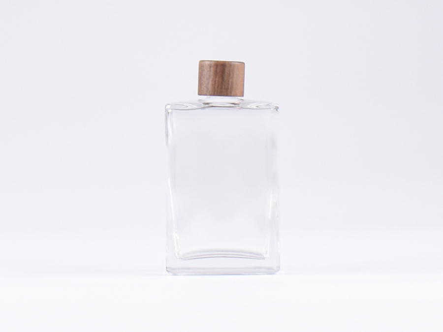 Klarglasflasche "Miro" 100ml, mit Tropfmontur Walnut