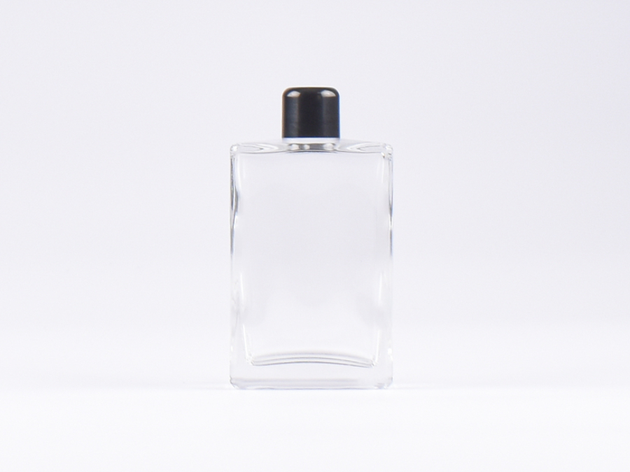 Klarglasflasche "Miro" 100ml, mit Tropfmontur schwarz