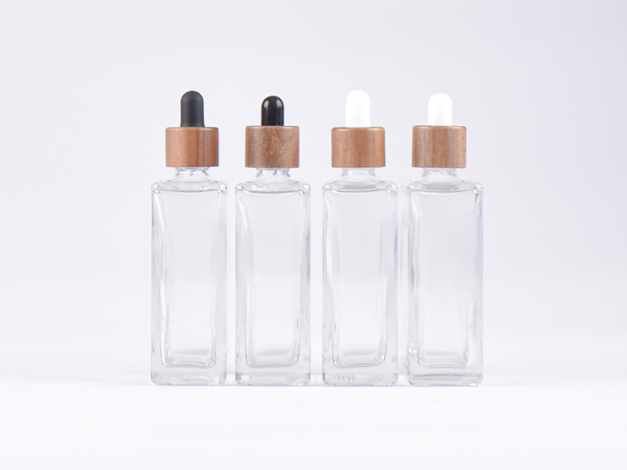 Klarglasflasche Miro 100 ml - Pipette Walnut
