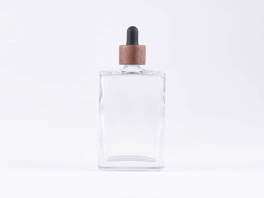 Klarglasflasche Miro 100 ml - Pipette Walnut