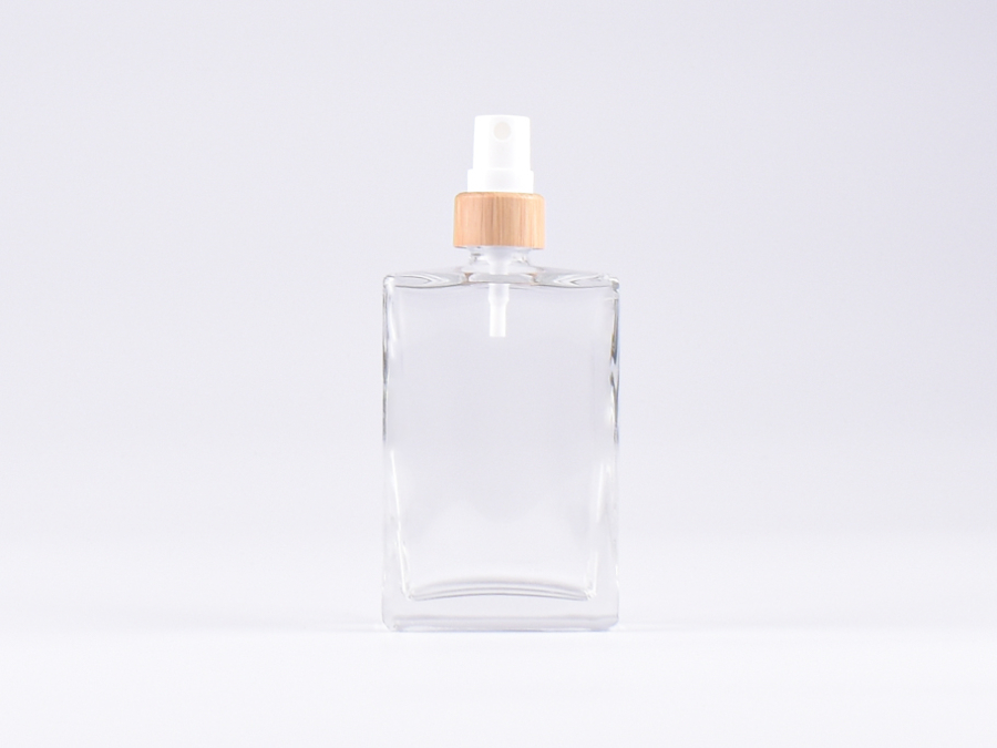 Klarglasflasche "Miro" 100ml, mit Zerstäuber Bambus