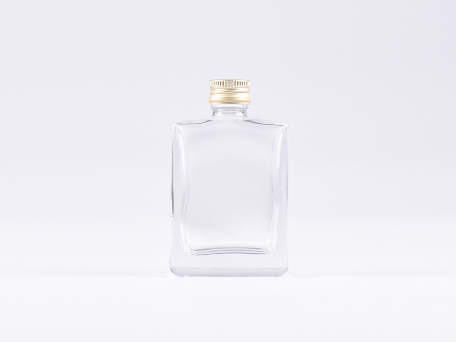 Klarglasflasche "Miro" 50ml, mit Schraubverschluss Aluminium
