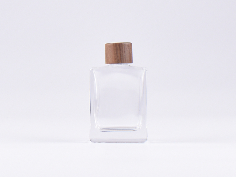 Klarglasflasche "Miro" 50ml, mit Tropfmontur Walnut