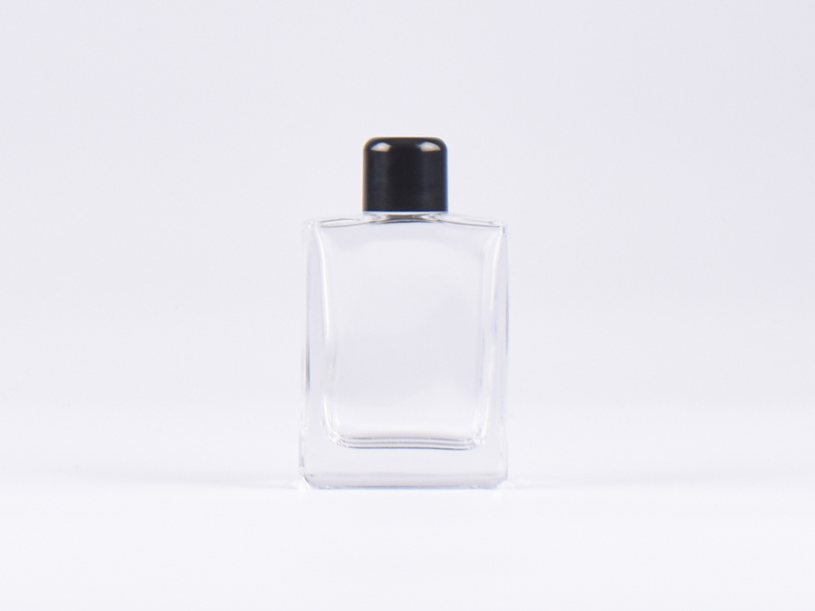 Klarglasflasche "Miro" 50ml, mit Tropfmontur schwarz