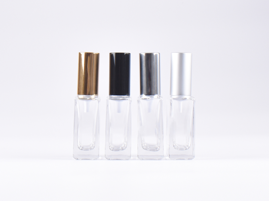 Klarglasflasche "Miro" 50ml, mit Lotionspumpe Aluminium, 4 Color